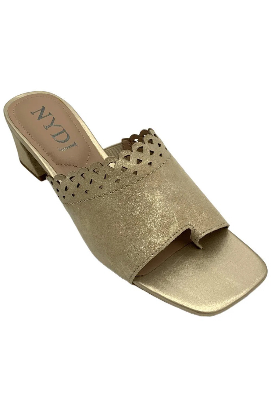 NYDJ Women's Alanah Mule Sandals Natural Gold - Medium